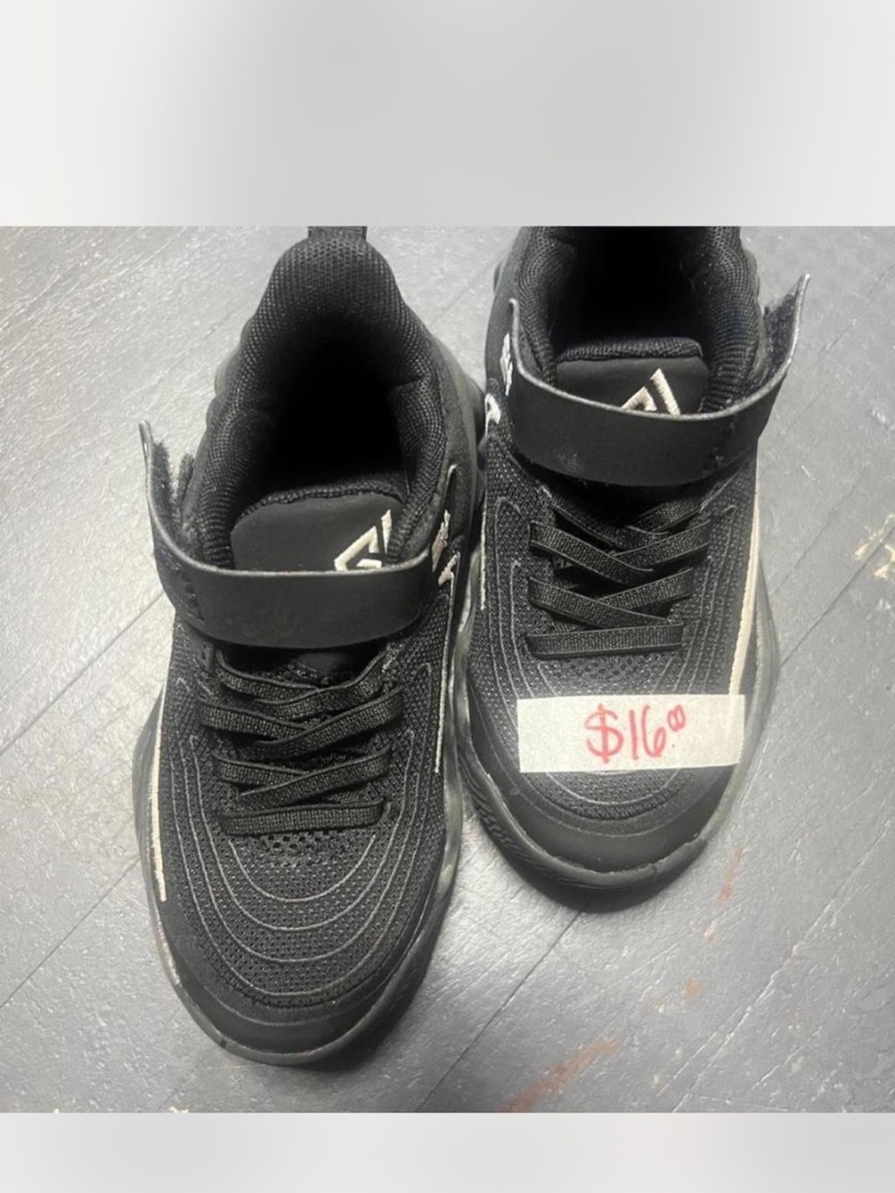 Nike Kids Black and White Hook-and-Loop Sneakers